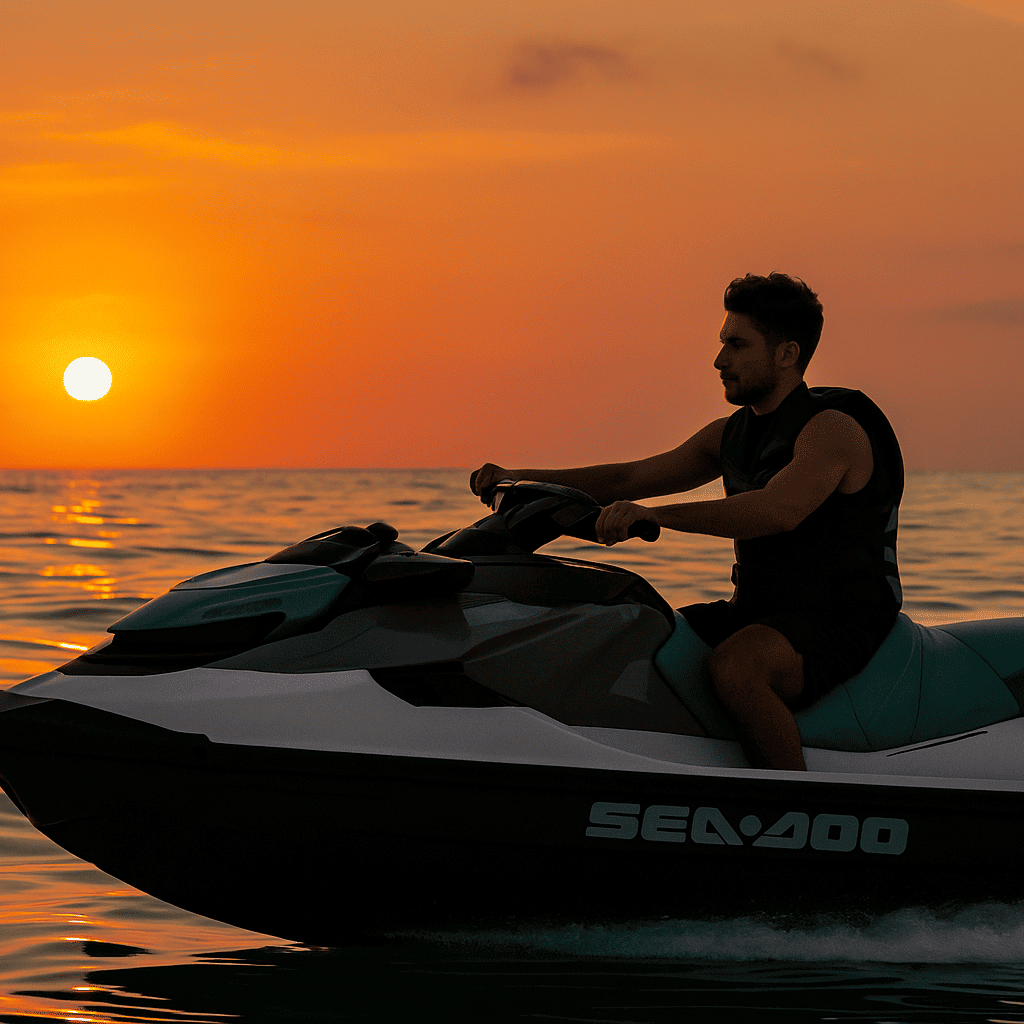 moto atardecer